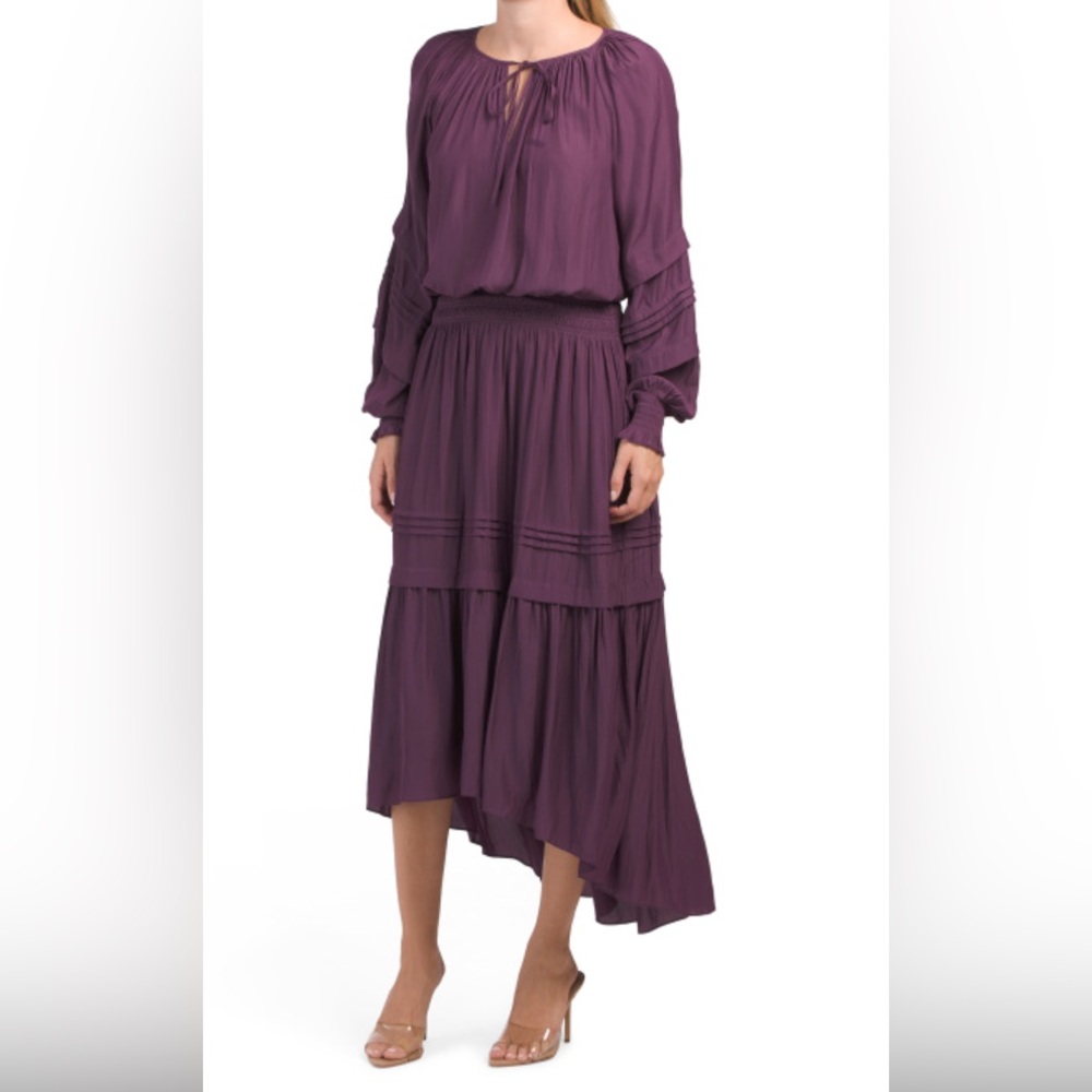 Ramy Brook Deep Purple Long Sleeve Dress NWT